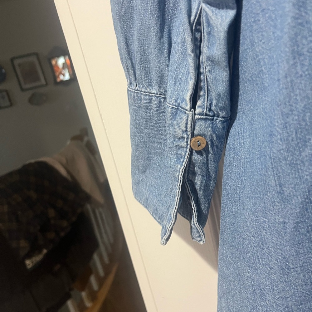 Free People Light Blue Denim Shirt - Picture 6 of 8